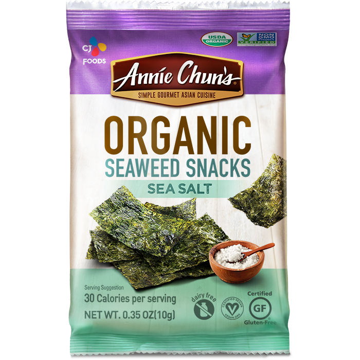 Annie Chun's Organic Seaweed Snacks Sea Salt 0.35oz
 | Pack of 12 - PlantX US