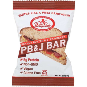 Betty Lou's - Peanut Butter & Strawberry PB&J Bar, 2oz