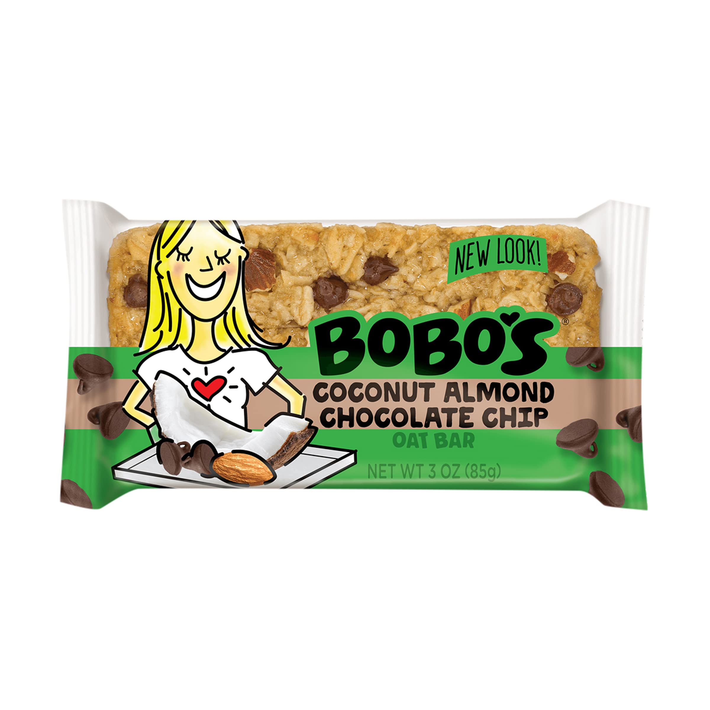 Bobo's Oat Bars, Coconut Almond Chocolate Chip, 3 Ounce | Pack Of 12 ...