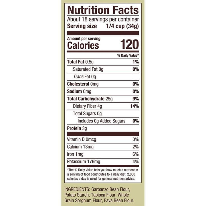 39978034526 - bobs red mill gf all purpose flour nutrition