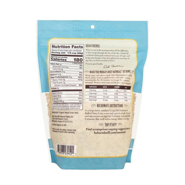 39978039521 - bobs red mill old fashion rolled oats back