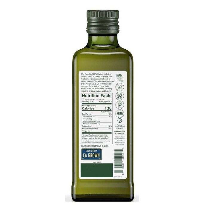 California Olive Ranch - 100% California Extra Virgin Olive Oil, 16.9oz - back image