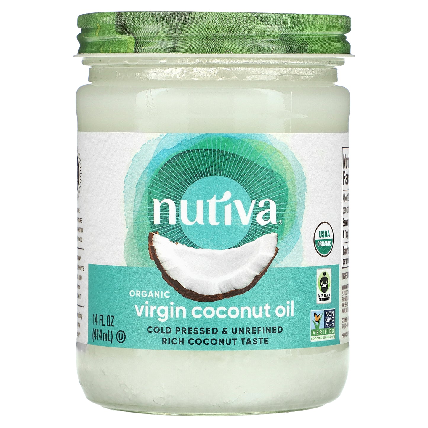 Coconut Oil Virgin Organic Unrefined Cold Pressed Nutiva, 14 Oz
| Pack of 6 - PlantX US