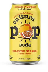 Culture Pop Probiotic Orange Mango Soda  / Pack of 4 | Case of 6