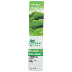 Desert Essence - Peppermint Aloe & Tea Tree Oil Toothpaste, 6.25 oz | Pack of 3