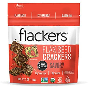 Doctor In The Kitchen - Flackers Savory Flaxseed Crackers, 5 Ounce
 | Pack of 6