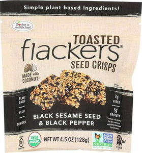 Doctor In The Kitchen: Black Sesame And Black Pepper Crisps, 4.5 Oz
 | Pack of 6