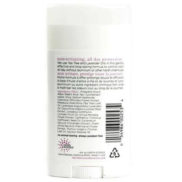 Earth Science - Tea Tree & Lavender Deodorant - back
