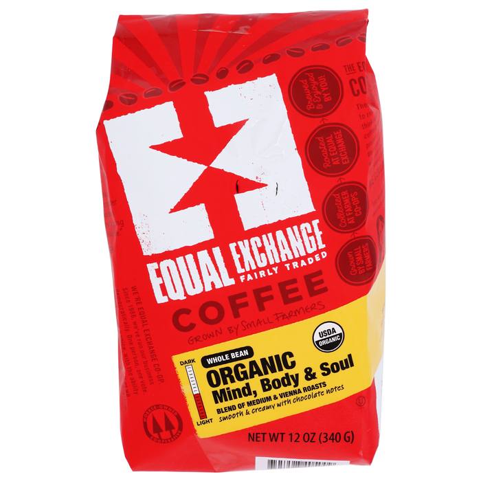 Equal Exchange Organic Whole Bean Coffee Multiple Blends