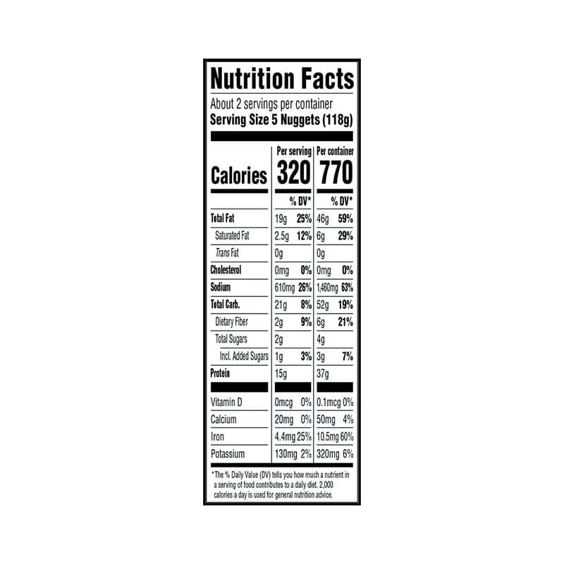 638031684151 - field roast classic nuggets nutrition