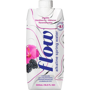Flow Organic Blackberry & Hibiscus Alkaline Spring Water, 16.9 Oz
 | Pack of 12