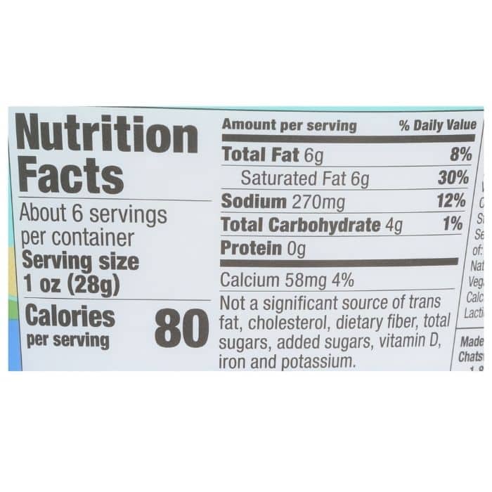 Follow Your Heart - Dairy-Free Feta Crumbles, 6oz nutrition facts