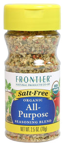 Frontier Salt Free Organic Seasoning, All Purpose, 2.5 Oz
| Pack of 6