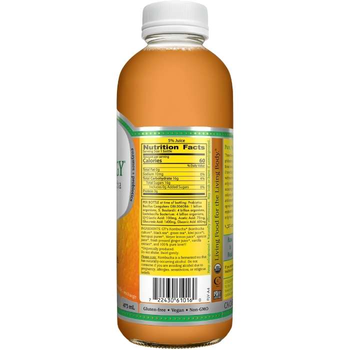 GT’s SYNERGY Raw Kombucha - California Citrus - back