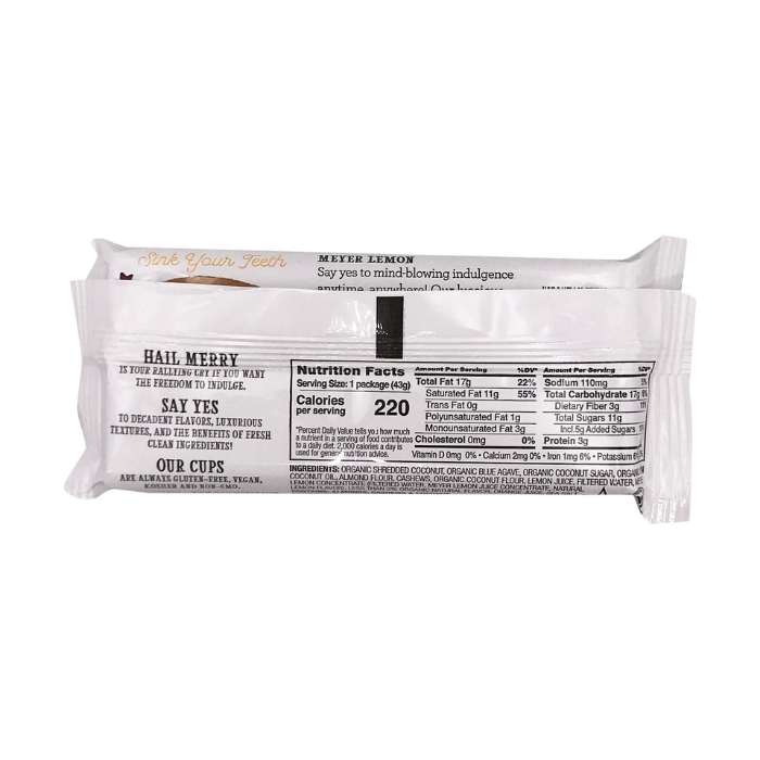 Hail Merry - Gluten-Free Cups Meyer Lemon, 2-Pack - back