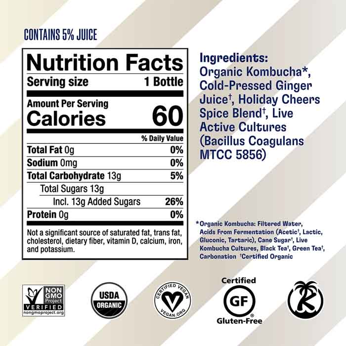 Health-Ade - Organic Kombucha Holiday Cheers, 12fl - back