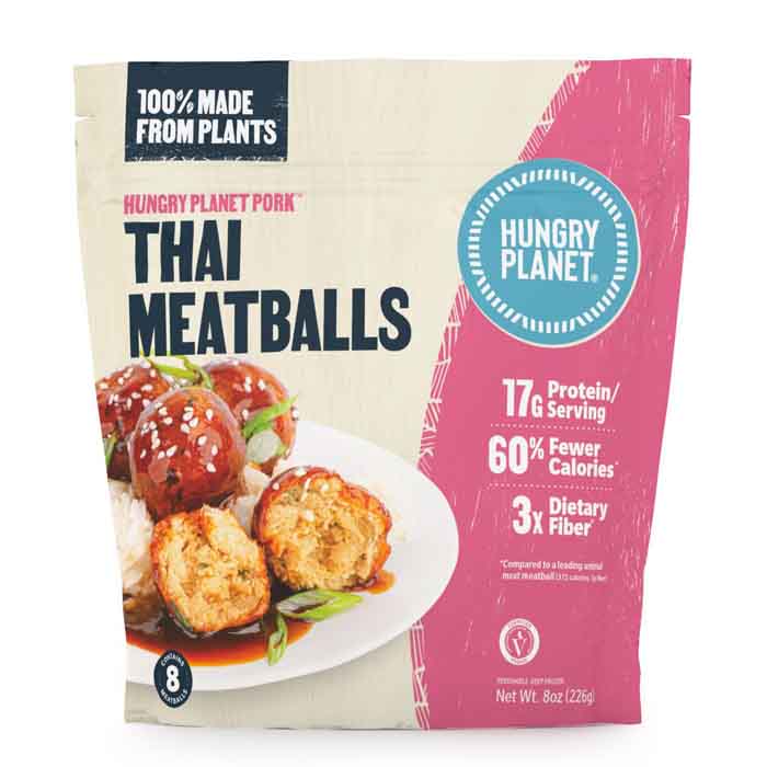 Hungry Planet 8 oz. Plant-Based Vegan Thai Pork Meatballs - 6/Case