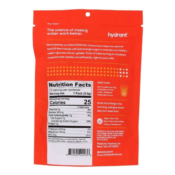 Hydrant - Hydrate Blood Orange Hydration Mix back