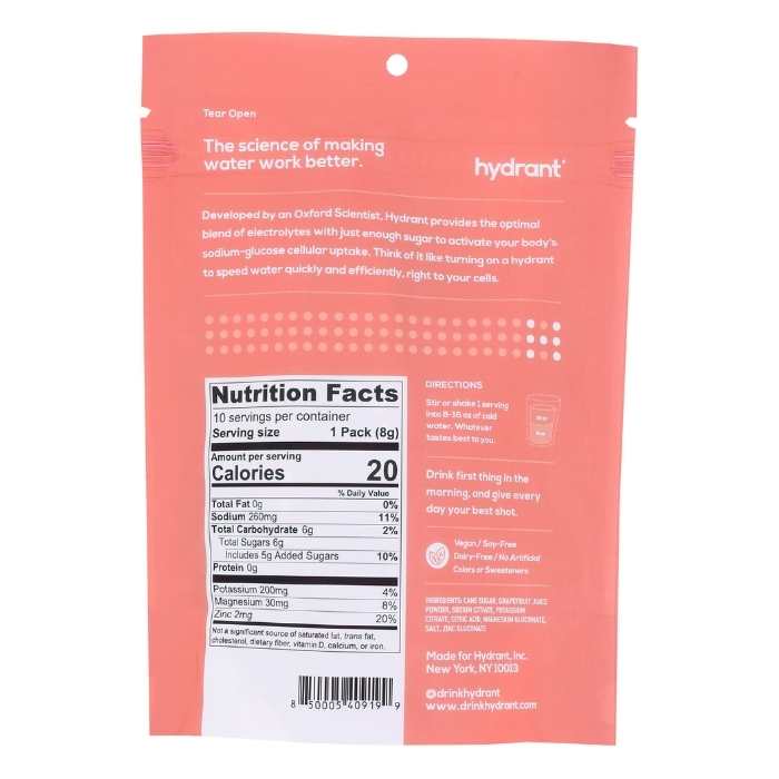 Hydrant - Hydrate Grapefruit Hydration Mix back