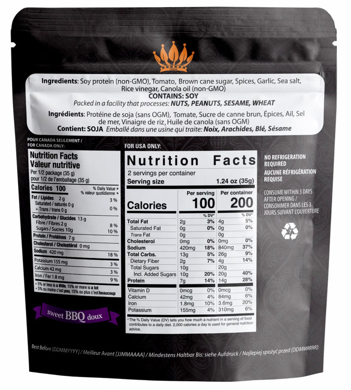 Noble Jerky - Vegan Jerky Sweet BBQ, 2.47oz - PlantX US