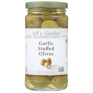 Jeff's Garden - Garlic Stuffed Olives, 7.5oz