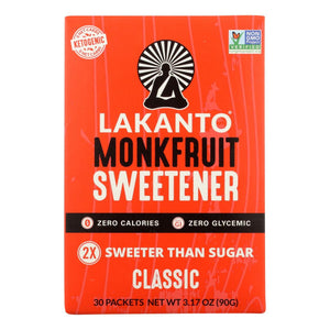 Lakanto - Monkfruit Sweetener Sticks, 3.17 oz | Pack of 8