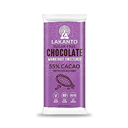 Lakanto Chocolate Bar 55% Cacao with Cacao Nibs – 3 oz
| Pack of 8 - PlantX US