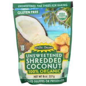 Let's Do Organic 100% Shredded Coconut - Unsweetened 8 Oz
 | Pack of 12