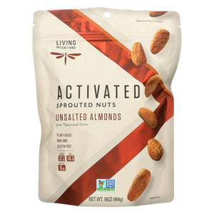 Living Intentions Sprouted Almonds Unsalted, 16 oz
 | Pack of 4