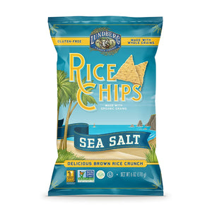 Lundberg, Rice Chips, Sea Salt, 6 oz | Pack of 6