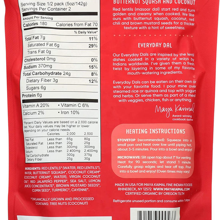Maya Kaimal-Ready-To-Eat Red Lentils & Butternut Squah Dal
