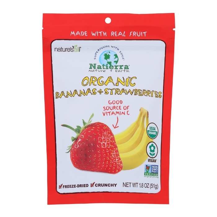 Natierra - Organic Freeze-Dried Fruit - Banana + Strawberry