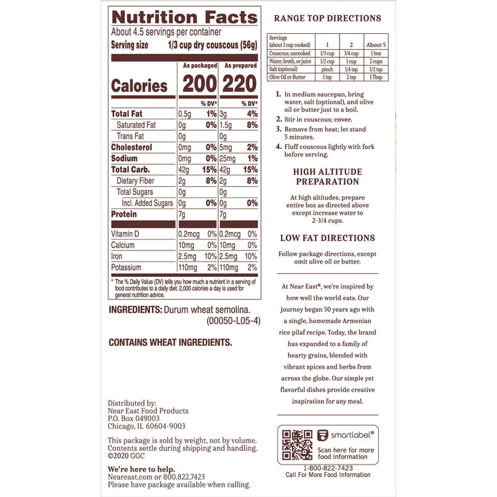 Near East -Couscous - Original, 10 oz pack of 6