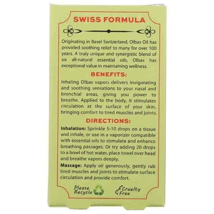 Olbas - Aromatherapy & Massage Oil- Back