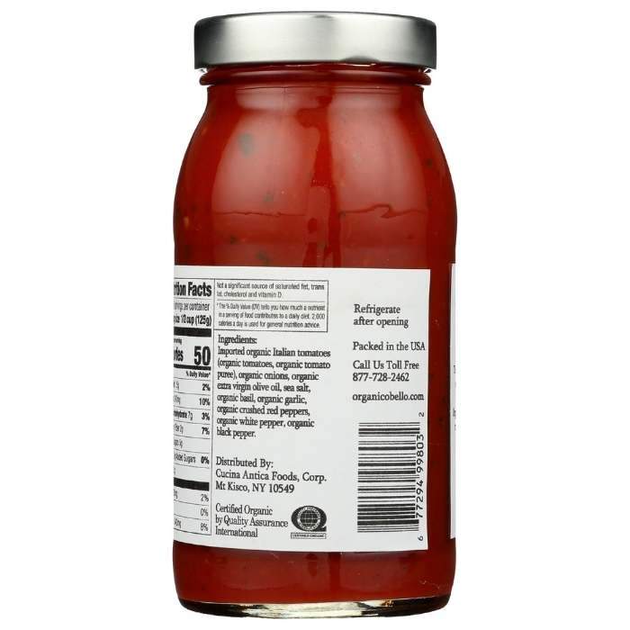 Organico Bello - Spicy Marinara Pasta Sauce - Back