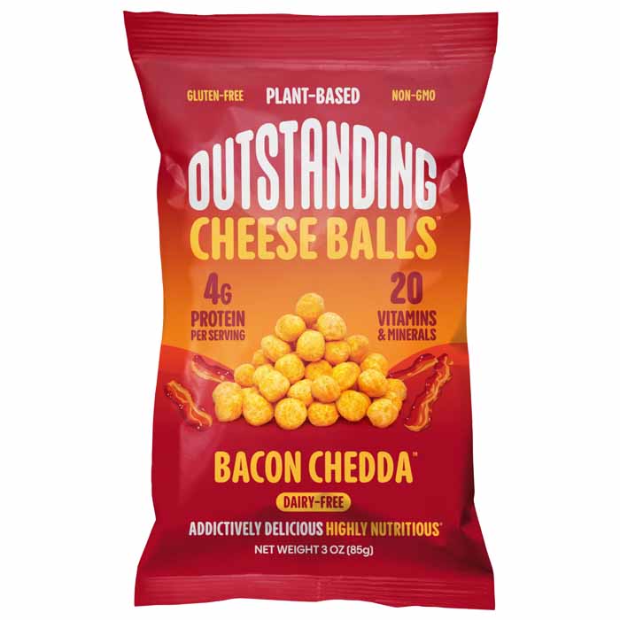 Outstanding Foods - Dairy-Free Cheese Balls - Bacon Chedda, 3oz 