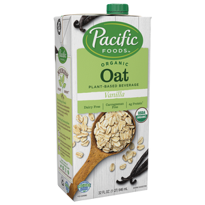 Pacific Foods Organic Oat Plant-Based Beverage Vanilla 32 Fl Oz
 | Pack of 12