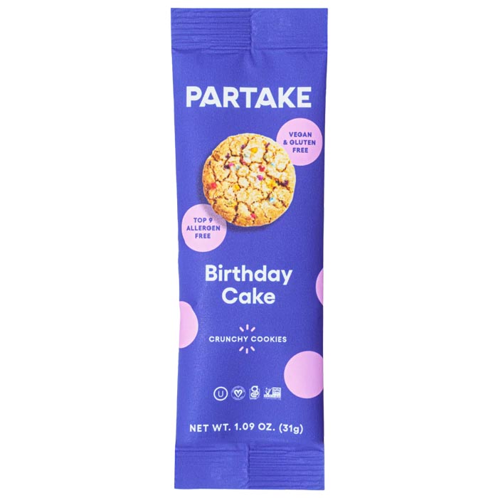 Partake - Crunchy Birthday Cake Cookies, Single