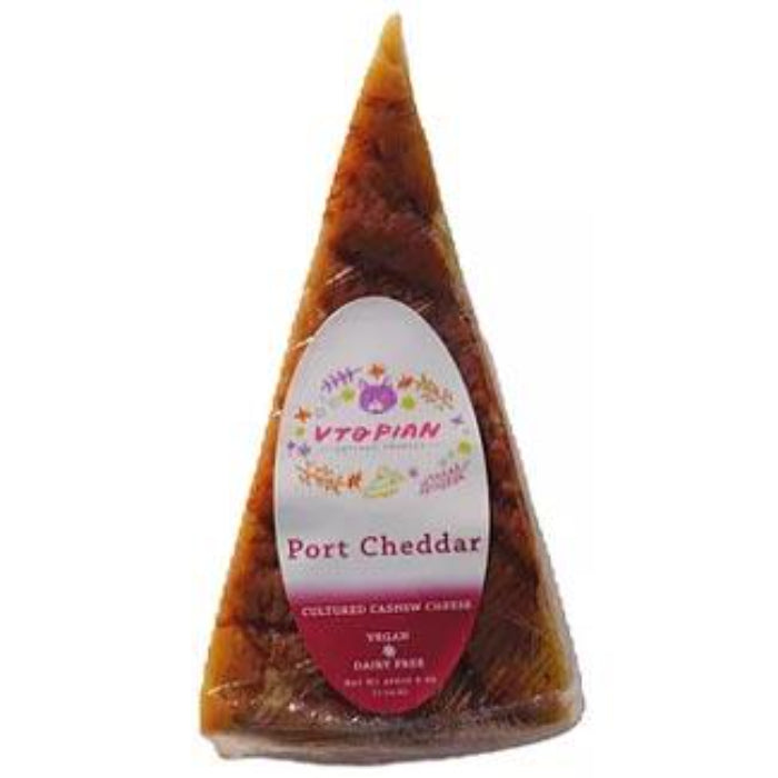Vtopian - Cultured Cashew Cheese Wedge Port Cheddar, 6oz