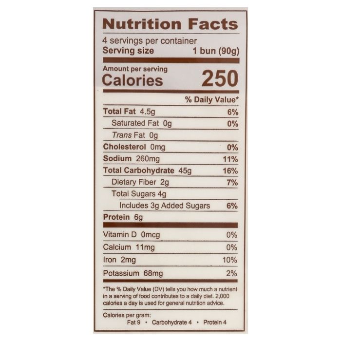 Pretzilla - Soft Pretzel Burger Buns, 4 Pack, 12.8oz - back