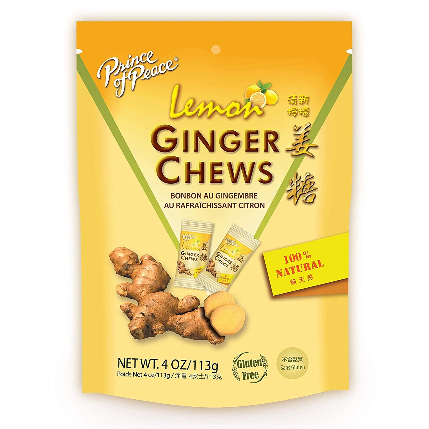 Prince of Peace Ginger Chews With Lemon, 4 oz
| Pack of 12 - PlantX US