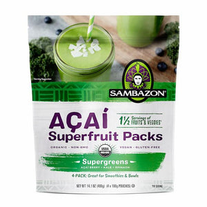Sambazon - Supergreens Acai, Kale & Spinach Superfruit 4pk, 14.1oz
