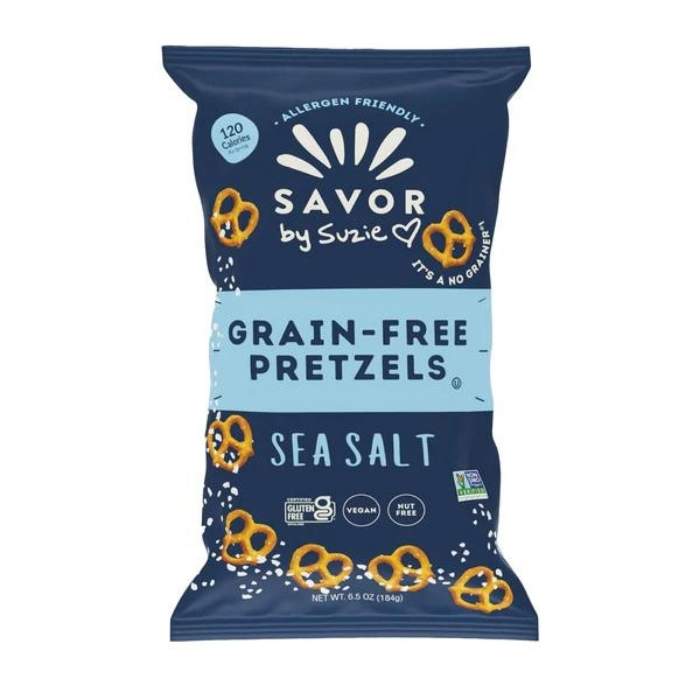 Savor By Suzie - Grain-Free Pretzels Sea Salt (6.5oz) - front