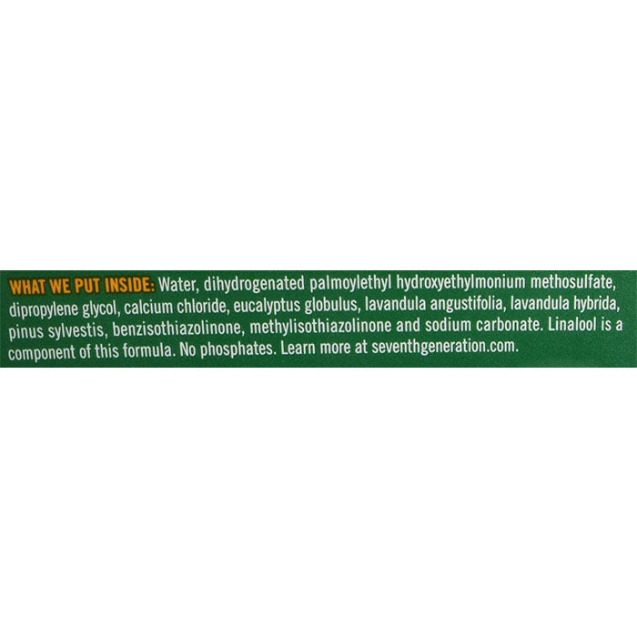 Seventh Generation - Fabric Softener - Lavender, 32fl oz - back