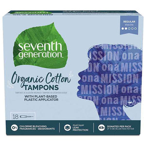 Seventh Generation - Organic Tampons with Applicator, 18-Pack | Multiple Sizes