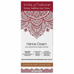 Tints of Nature - Semi-Permanent Golden Blonde Hair Dye Henna Cream, 2.46 fl oz