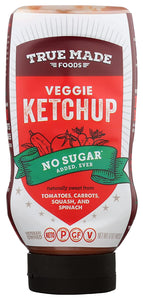 True Made Foods, No Added Sugar Vegetable Ketchup Squeeze, 17oz | Pack of 6