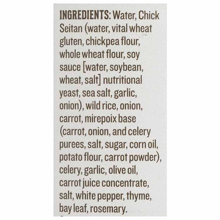 Upton's Naturals - Chick & Wild Rice Soup, 14oz - back