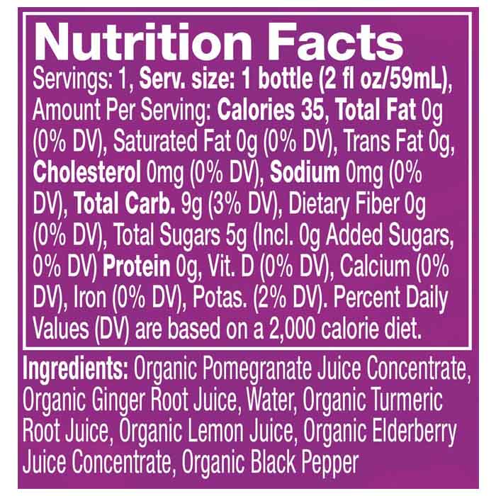 Vive Organic - Immunity Boost Shot - Elderberry, 2oz - back