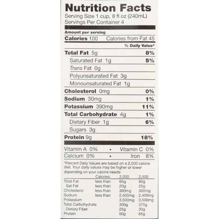 Westsoy - Unsweetened Organic Vanilla Soy Milk (back)